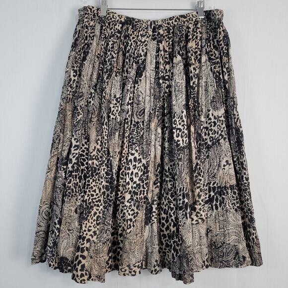 New Direction Mixed Print Pull-on Skirt size 3X brown black animal print boho - Picture 7 of 7